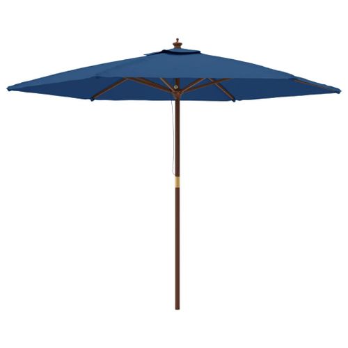 Parasol de jardin avec mât en bois bleu azuré 299x240 cm - Photo n°2; ?>