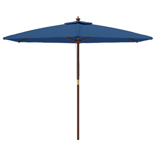 Parasol de jardin avec mât en bois bleu azuré 299x240 cm - Photo n°3; ?>