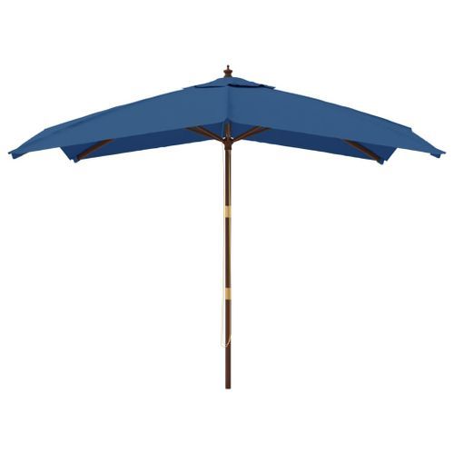 Parasol de jardin avec mât en bois bleu azuré 300x300x273 cm - Photo n°3; ?>