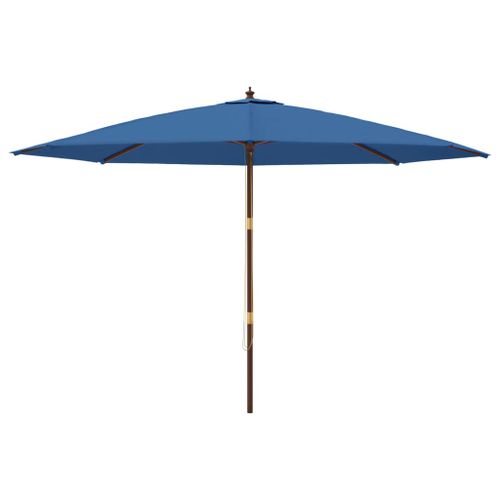Parasol de jardin avec mât en bois bleu azuré 400x273 cm - Photo n°3; ?>