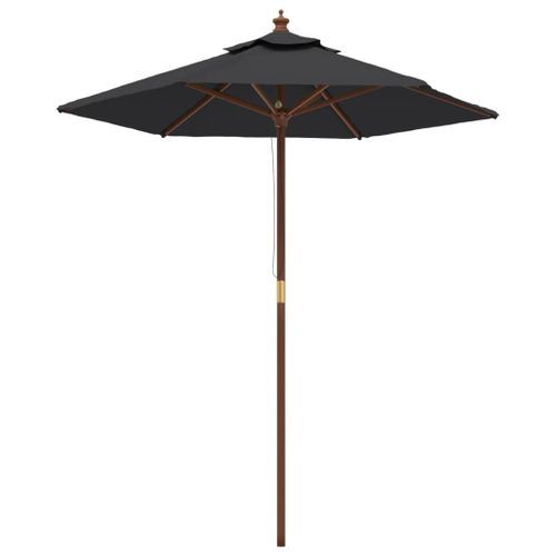 Parasol de jardin avec mât en bois noir 196x231 cm - Photo n°2; ?>