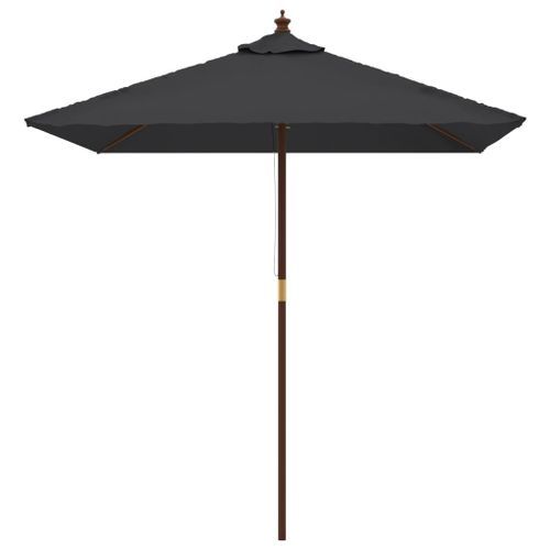 Parasol de jardin avec mât en bois noir 198x198x231 cm - Photo n°3; ?>