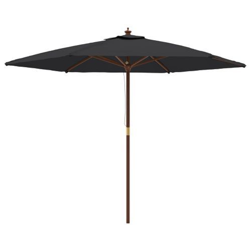 Parasol de jardin avec mât en bois noir 299x240 cm - Photo n°2; ?>