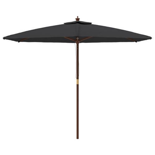 Parasol de jardin avec mât en bois noir 299x240 cm - Photo n°3; ?>