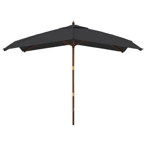 Parasol de jardin avec mât en bois noir 300x300x273 cm - Photo n°3; ?>