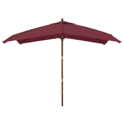 Parasol de jardin avec mât en bois rouge bordeaux 300x300x273cm - Photo n°3; ?>