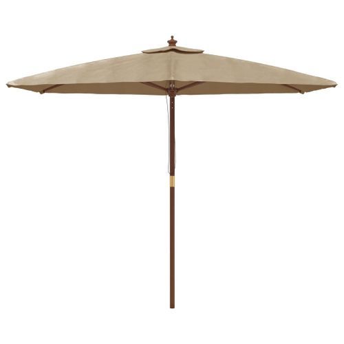 Parasol de jardin avec mât en bois taupe 299x240 cm - Photo n°3; ?>