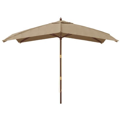 Parasol de jardin avec mât en bois taupe 300x300x273 cm - Photo n°3; ?>