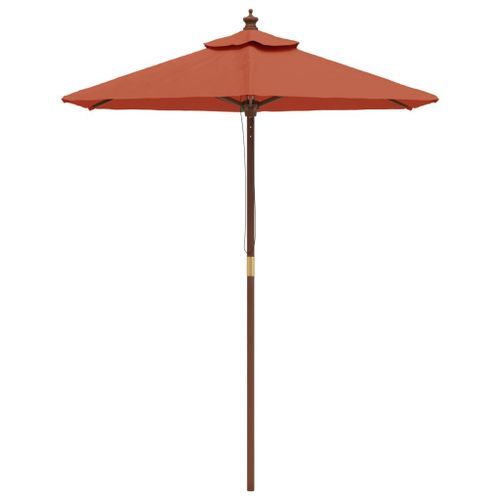 Parasol de jardin avec mât en bois terre cuite 196x231 cm - Photo n°3; ?>