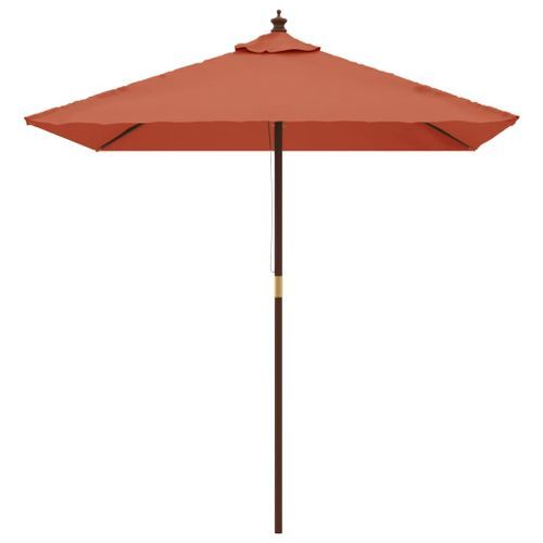 Parasol de jardin avec mât en bois terre cuite 198x198x231 cm - Photo n°3; ?>