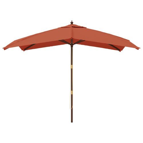 Parasol de jardin avec mât en bois terre cuite 300x300x273 cm - Photo n°3; ?>