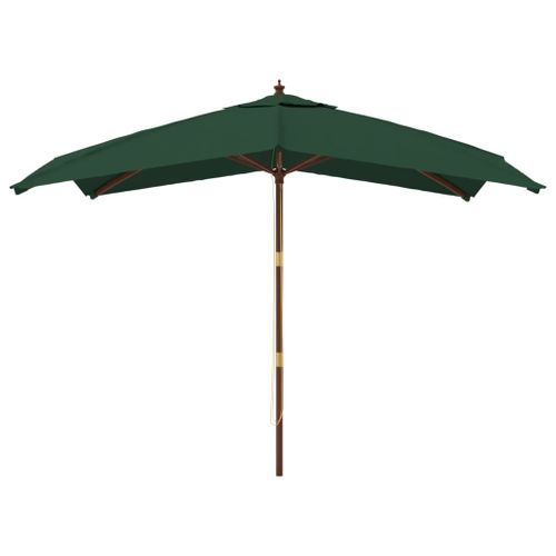 Parasol de jardin avec mât en bois vert 300x300x273 cm - Photo n°3; ?>