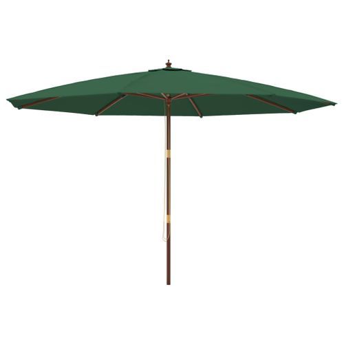 Parasol de jardin avec mât en bois vert 400x273 cm - Photo n°2; ?>