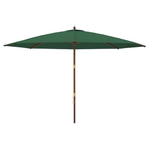 Parasol de jardin avec mât en bois vert 400x273 cm - Photo n°3; ?>