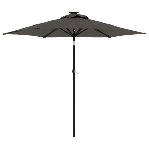 Parasol de jardin LED et mât en acier anthracite 225x225x212 cm - Photo n°2; ?>