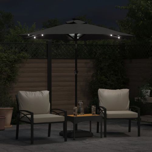 Parasol de jardin LED et mât en acier anthracite 225x225x212 cm - Photo n°3; ?>