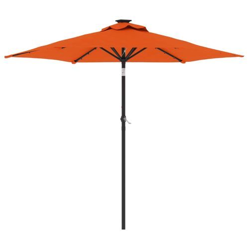 Parasol de jardin LED et mât en acier terre cuite 225x225x212cm - Photo n°2; ?>