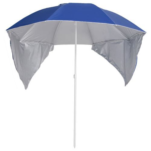 Parasol de plage avec parois latérales Bleu 215 cm - Photo n°2; ?>