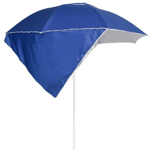 Parasol de plage avec parois latérales Bleu 215 cm - Photo n°3; ?>