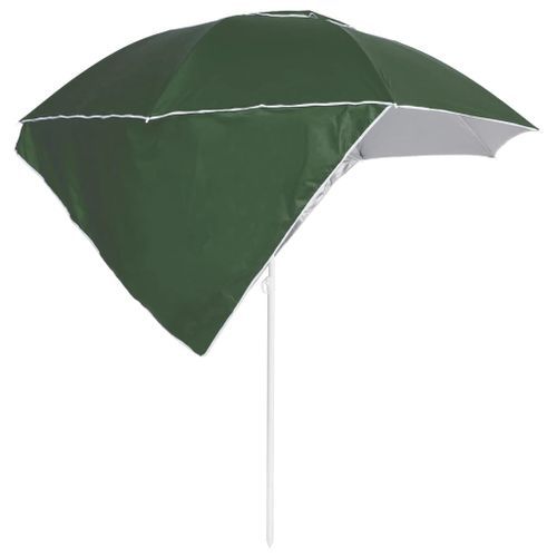 Parasol de plage avec parois latérales Vert 215 cm - Photo n°3; ?>