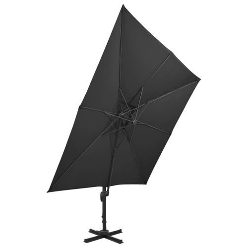 Parasol déporté à double toit 300x300 cm Noir - Photo n°3; ?>