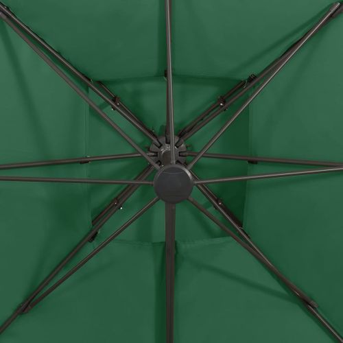 Parasol déporté à double toit 300x300 cm Vert - Photo n°2; ?>