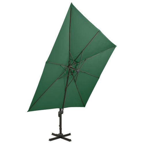 Parasol déporté à double toit 300x300 cm Vert - Photo n°3; ?>