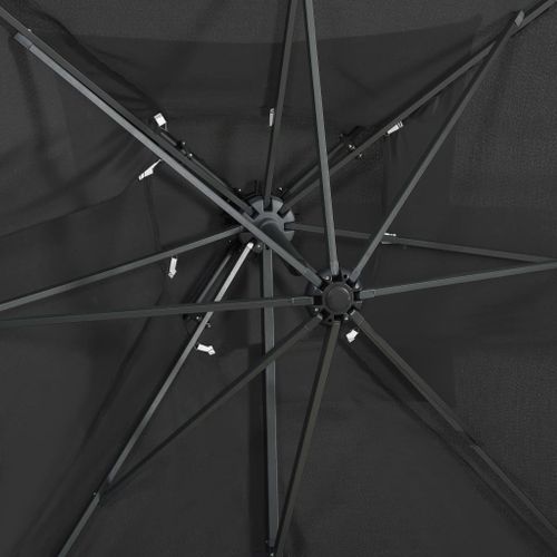 Parasol déporté à double toit Anthracite 250x250 cm - Photo n°2; ?>