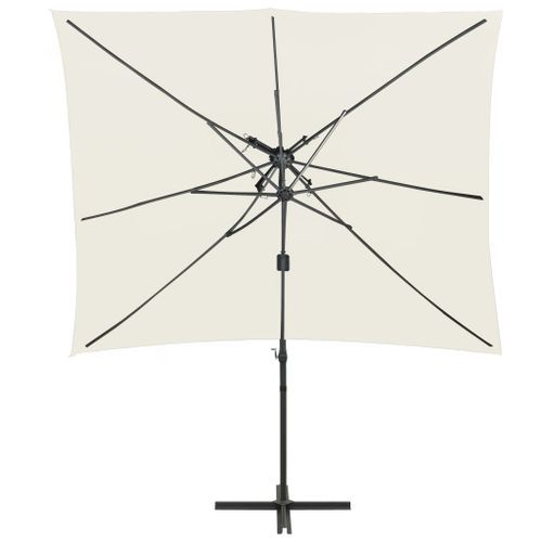 Parasol déporté à double toit Sable 250x250 cm - Photo n°3; ?>