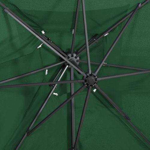 Parasol déporté à double toit Vert 250x250 cm - Photo n°2; ?>