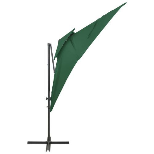 Parasol déporté à double toit Vert 250x250 cm - Photo n°3; ?>