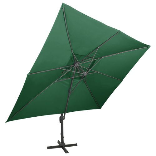 Parasol déporté à double toit Vert 400x300 cm - Photo n°3; ?>