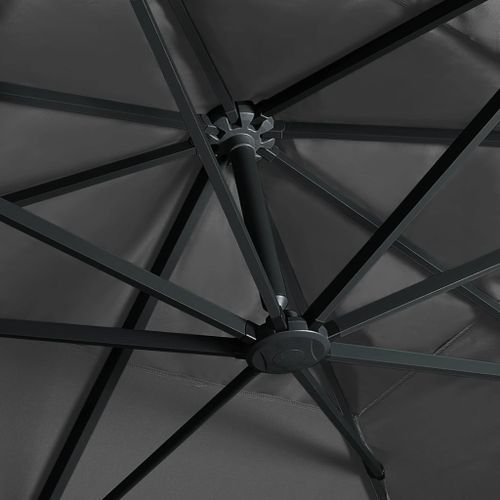 Parasol déporté avec lumières LED 400x300 cm Anthracite - Photo n°2; ?>