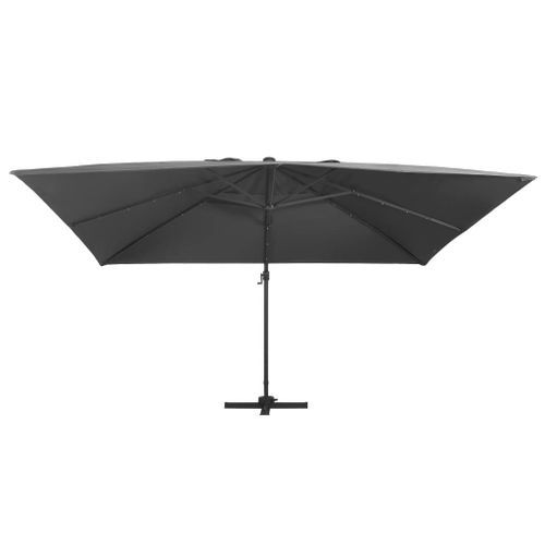 Parasol déporté avec lumières LED 400x300 cm Anthracite - Photo n°3; ?>