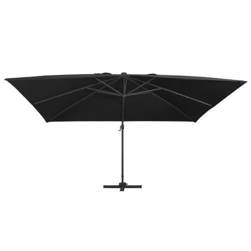 Parasol déporté avec lumières LED Aluminium 400x300 cm Noir - Photo n°3; ?>