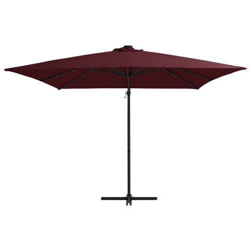 Parasol déporté avec lumières LED Rouge bordeaux 250x250 cm - Photo n°3; ?>