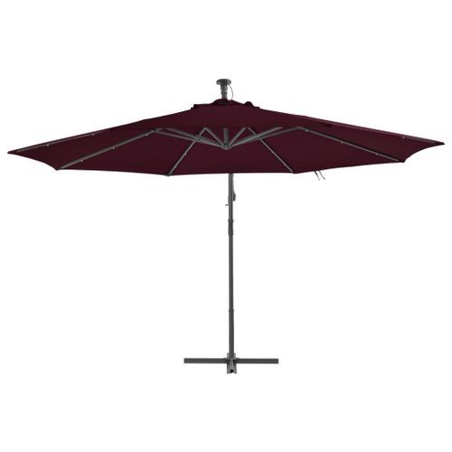 Parasol déporté avec lumières LED Rouge bordeaux 350 cm - Photo n°2; ?>