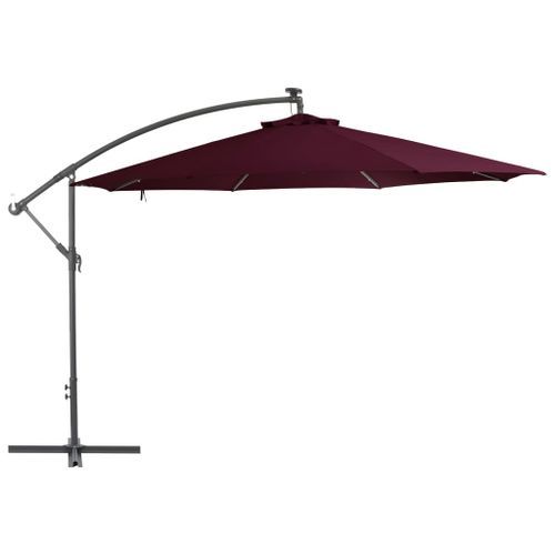 Parasol déporté avec lumières LED Rouge bordeaux 350 cm - Photo n°3; ?>