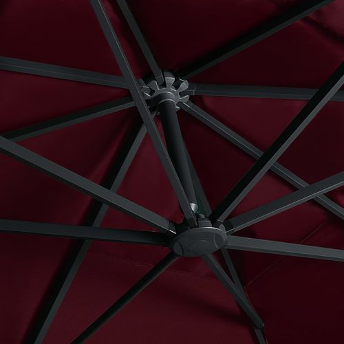 Parasol déporté avec lumières LED Rouge bordeaux 400x300 cm - Photo n°2; ?>