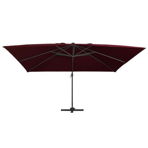 Parasol déporté avec lumières LED Rouge bordeaux 400x300 cm - Photo n°3; ?>