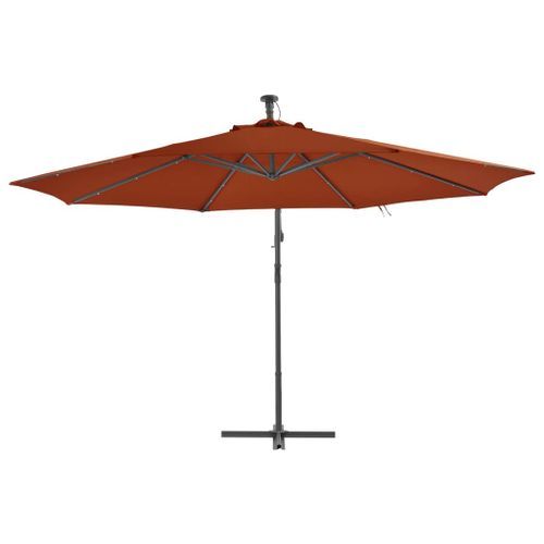 Parasol déporté avec lumières LED Terre cuite 350 cm - Photo n°2; ?>