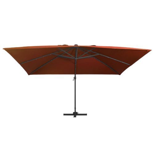 Parasol déporté avec lumières LED Terre cuite 400x300 cm - Photo n°3; ?>