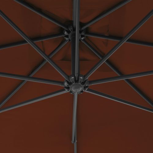 Parasol déporté avec mât en acier 250x250 cm Terre cuite - Photo n°2; ?>