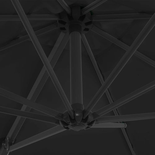 Parasol déporté avec mât en acier Noir 250x250 cm - Photo n°2; ?>