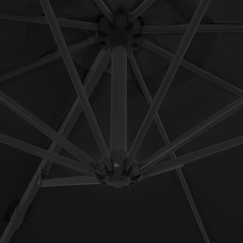 Parasol déporté avec mât en acier Noir 300 cm - Photo n°2; ?>