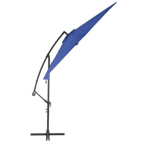 Parasol déporté avec mât en aluminium 300 cm Bleu - Photo n°3; ?>