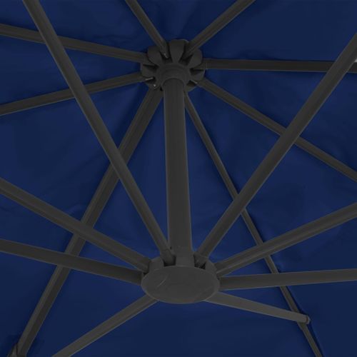 Parasol déporté avec mât en aluminium 4x3 m Bleu azuré - Photo n°2; ?>