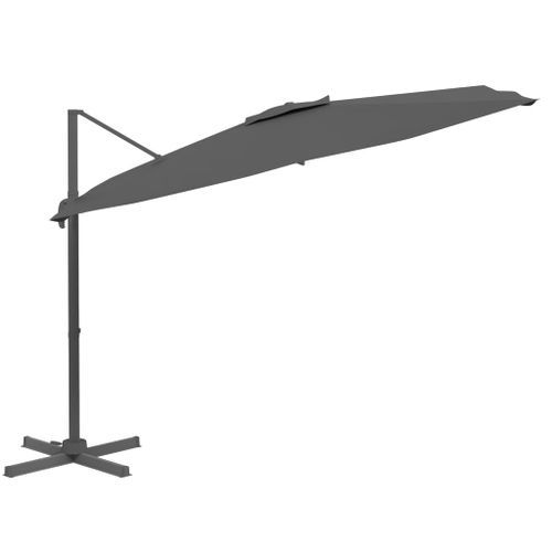 Parasol déporté avec mât en aluminium Anthracite 300x300 cm - Photo n°3; ?>