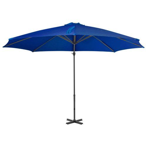 Parasol déporté avec mât en aluminium Bleu azuré 300 cm - Photo n°3; ?>