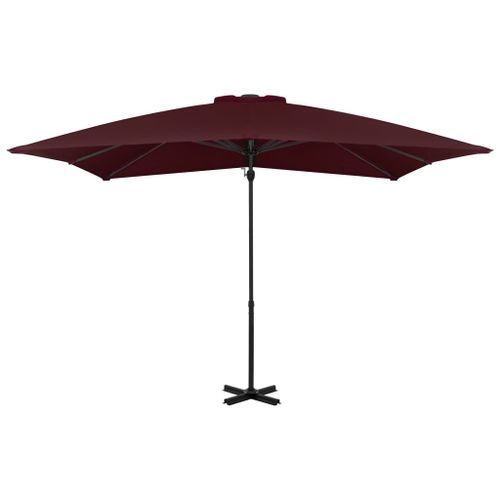 Parasol déporté avec mât en aluminium Bordeaux 250x250 cm - Photo n°3; ?>